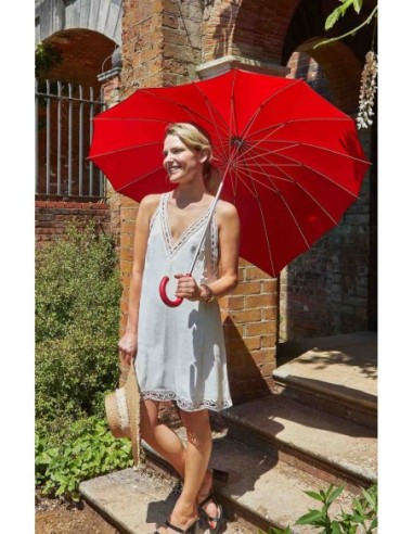 L927-024 Red (Сердце) Зонт женский трость Fulton