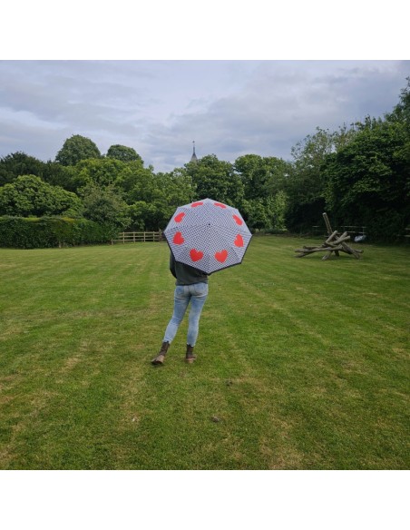 L354-4486 LoveHeartSpot (Сердце) Зонт женский механика Fulton