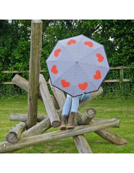 L354-4486 LoveHeartSpot (Сердце) Зонт женский механика Fulton