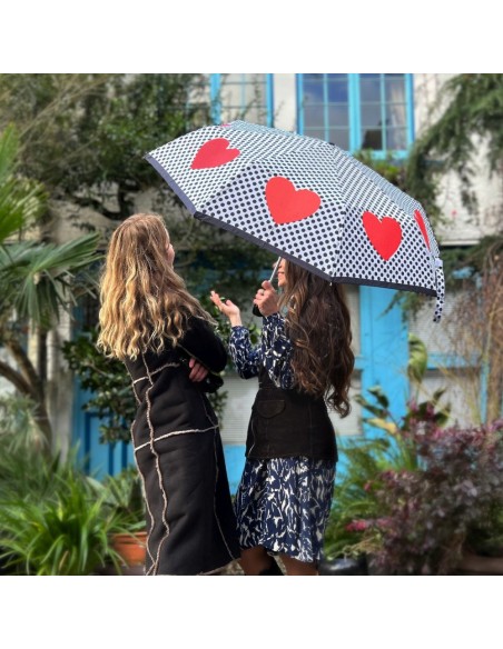 L354-4486 LoveHeartSpot (Сердце) Зонт женский механика Fulton