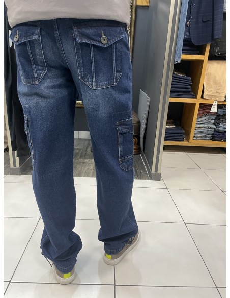 Купить джинсы карго с карманами по бокам 5502-K 1060 (Navy) от Prodigy