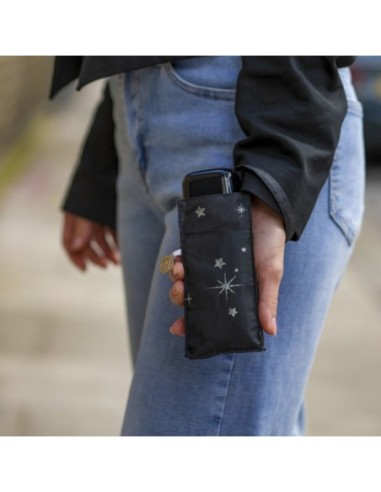 L501-4409 GlitterStarsblack (Блестящие звезды) Зонт женский механика Fulton