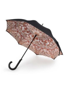 L856-4429 StrawberryThiefIndianRed (Клубничный воришка) Зонт женский трость Morris Co Fulton