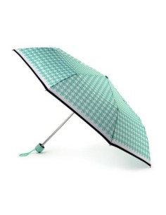 L354-4374 MintyHoundstooth (Зеленая гусиная лапка) Зонт женский механика Fulton