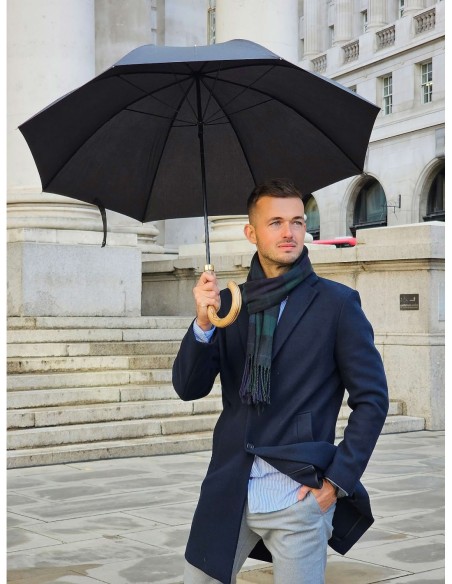 G807-01 Black (Черный) Зонт мужской трость Fulton