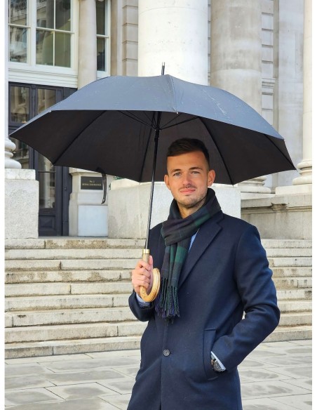 G807-01 Black (Черный) Зонт мужской трость Fulton