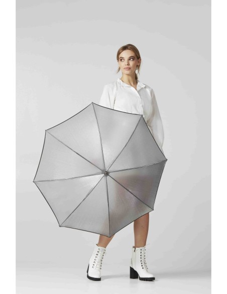 L903-011 SilverIridescent (Серебро) Зонт женский трость Fulton