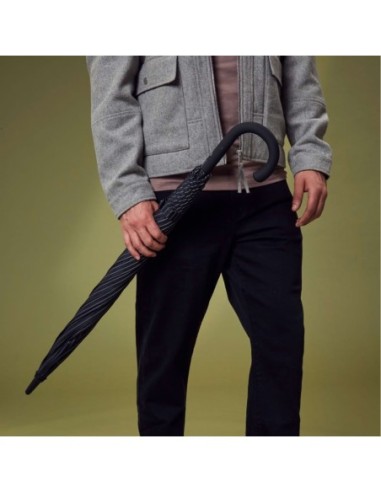 G451-2162 BlackSteel (Черный с серым) Зонт мужской трость автомат Fulton