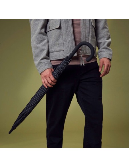 G451-2162 BlackSteel (Черный с серым) Зонт мужской трость автомат Fulton