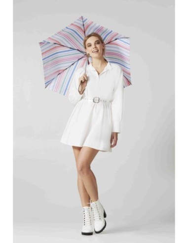 L902-4031 FunkyStripe (Разноцветные полоски) Зонт женский механика Fulton