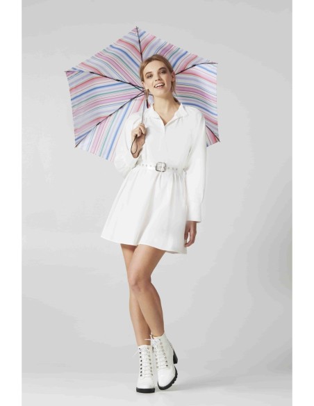 L902-4031 FunkyStripe (Разноцветные полоски) Зонт женский механика Fulton