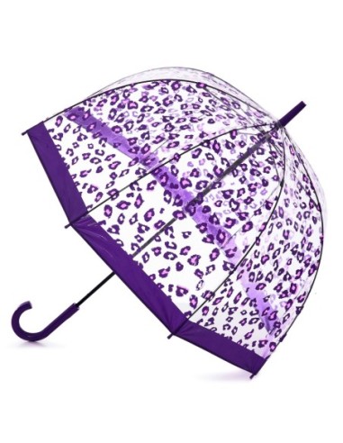 L042-4426 PurpleLeopard (Фиолетовый леопард) Зонт женский трость Fulton