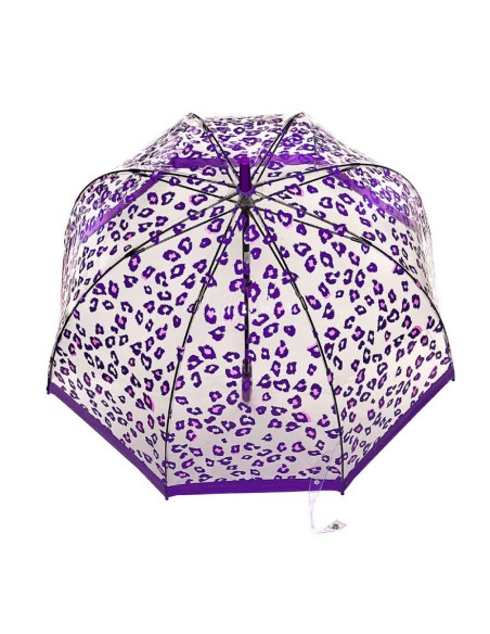 L042-4426 PurpleLeopard (Фиолетовый леопард) Зонт женский трость Fulton