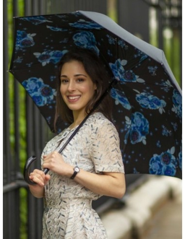 L754-4428 NightSkyFlowers (Синие цветы) Зонт женский трость Fulton