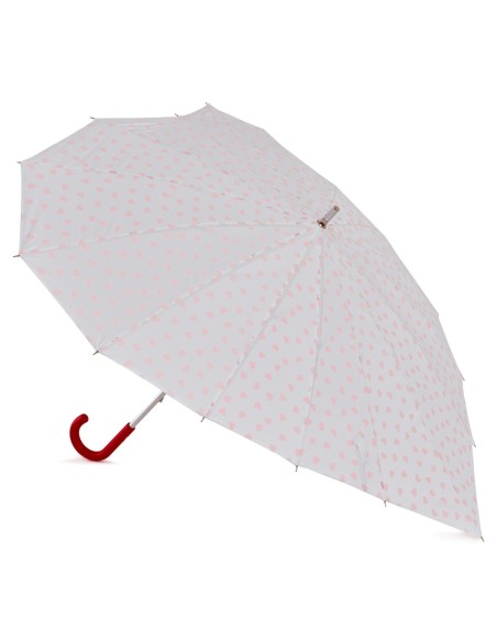 L909-4383 RedHearts (Красные сердечки) Зонт женский трость Fulton