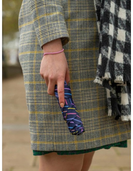 L553-4424 RainbowPinstripes (Разноцветные полоски) Зонт женский механика Fulton