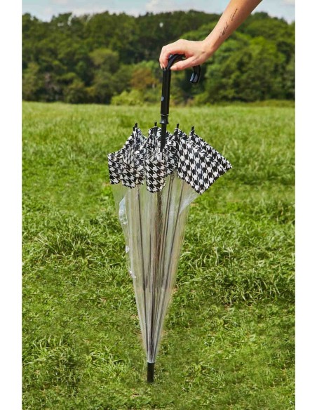L042-4252 HoundstoothBorder (Гусиная лапка) Зонт женский трость Fulton