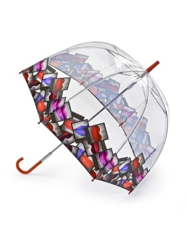 L719-3079 LipsPolaroidBorder (Губы) Зонт женский трость Lulu Guinness Fulton